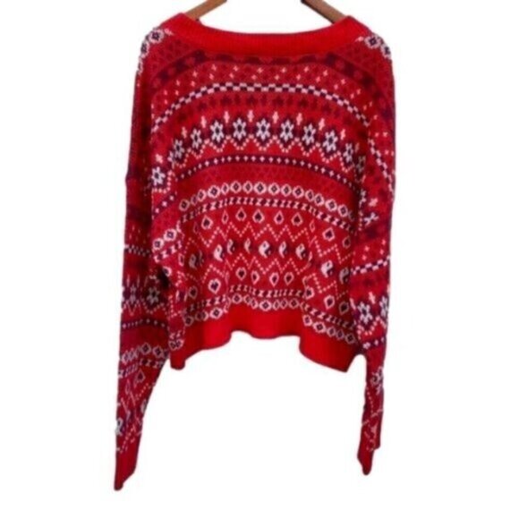 BP Fair Isle Ying Yang Red Sweater New 3X - Picture 10 of 13